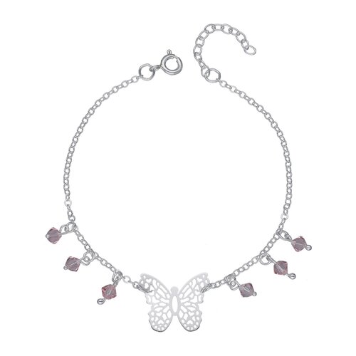 Pulsera Mariposa Hecho con Cristales Swarovski® Rosado