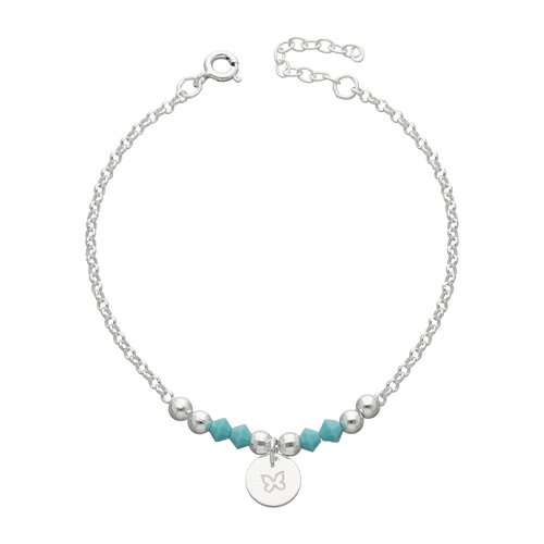 Pulsera Mariposa Cristales Hecho con Swarovski® Celeste