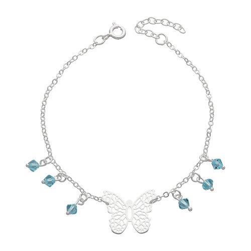 Pulsera Mariposa Hecho con Cristales Swarovski® Celeste