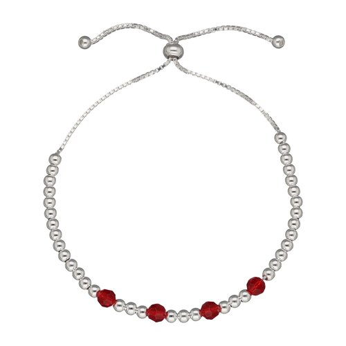 Pulsera Ajustable Esferas Cristal Hecho con Swarovski® Rojo