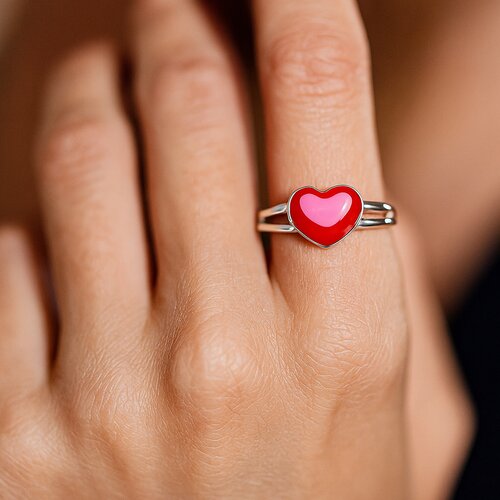Anillo Ajustable Corazón Esmaltado