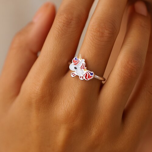 Anillo Ajustable Unicornio Esmaltado