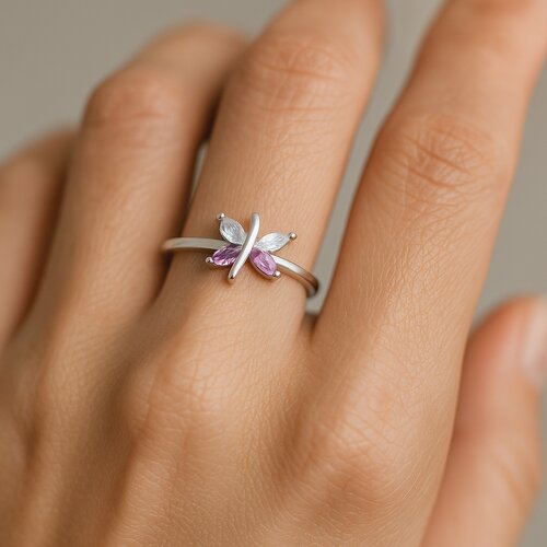 Anillo Mariposa Circones Amatista