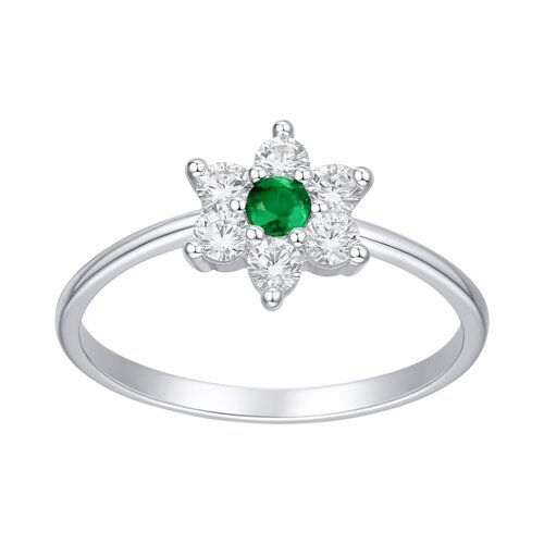 Anillo Flor Circones Esmeralda