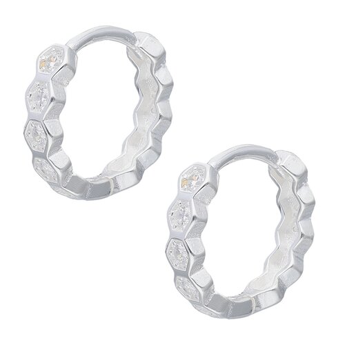 Argolla Huggie Hexágonos Circones 13 mm