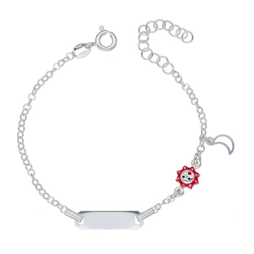 Pulsera Piocha Media Luna Sol Esmaltado 16 cm