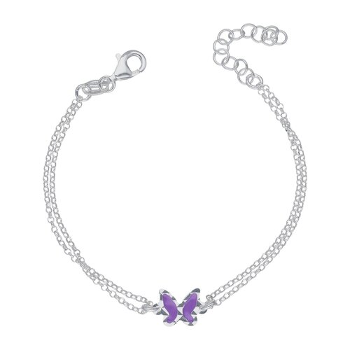 Pulsera Doble Mariposa Esmaltada 17 cm