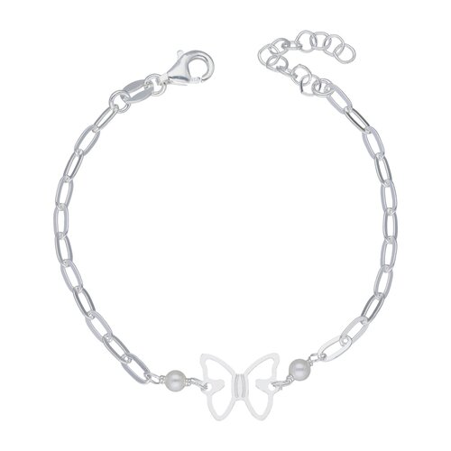 Pulsera Tradicional Mariposa Perlas 17 cm