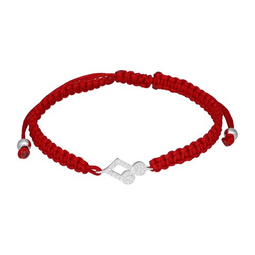 Pulsera Hilo Rojo Ajustable Nota Musical Circones