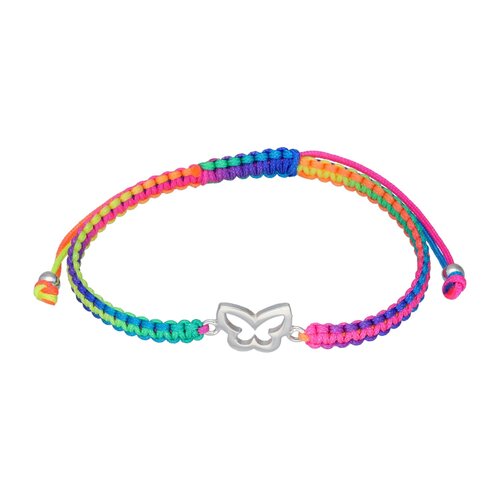 Pulsera Hilo Multicolor Ajustable Mariposa