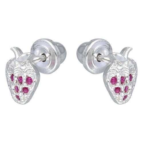 Aro con Tope Frutilla Circones Fucsia