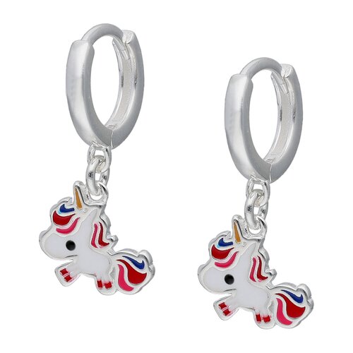 Argolla Huggie Unicornio Esmaltado11 mm