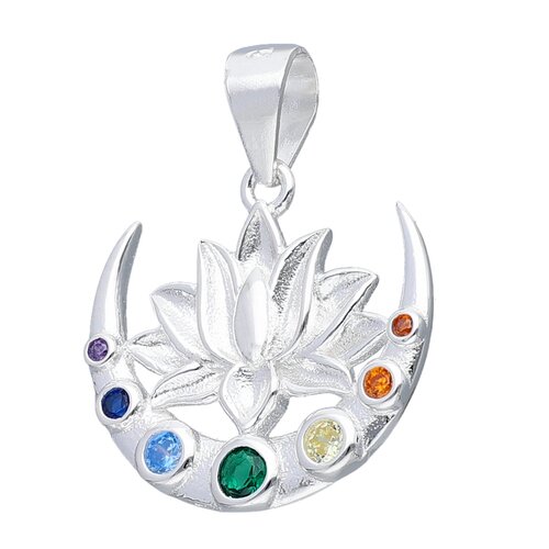 Colgante Luna Invertida Flor de Loto 7 Chakras