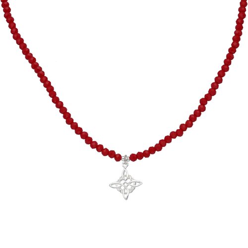 Collar Nudo de Brujas Cristales Rojos