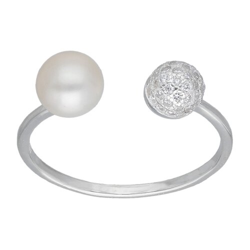 Anillo Perla Esfera Circones Pavé