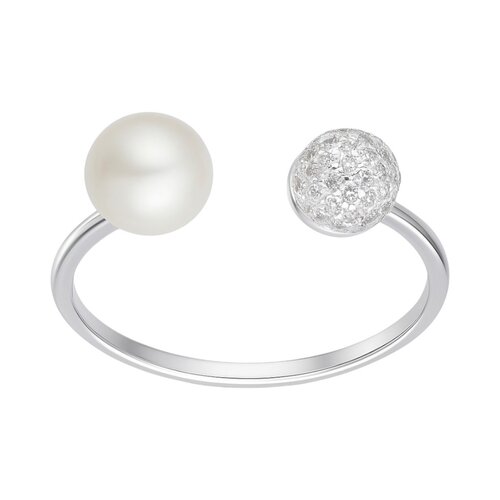 Anillo Perla Esfera Circones Pavé