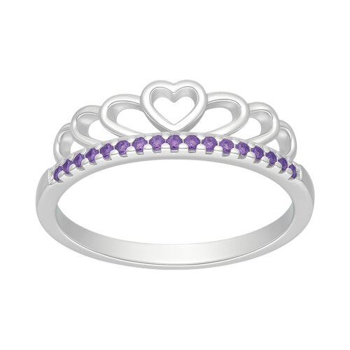 Anillo Corona Corazones Circones Amatista