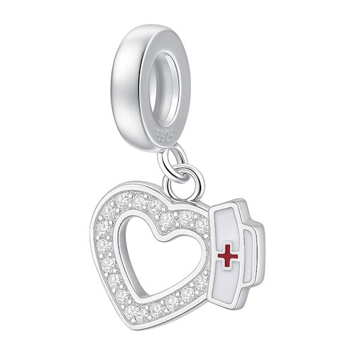Colgante Charm Corazón Cruz Roja Circones