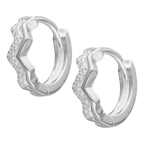 Argolla Huggie Zig Zag Circones 12 mm