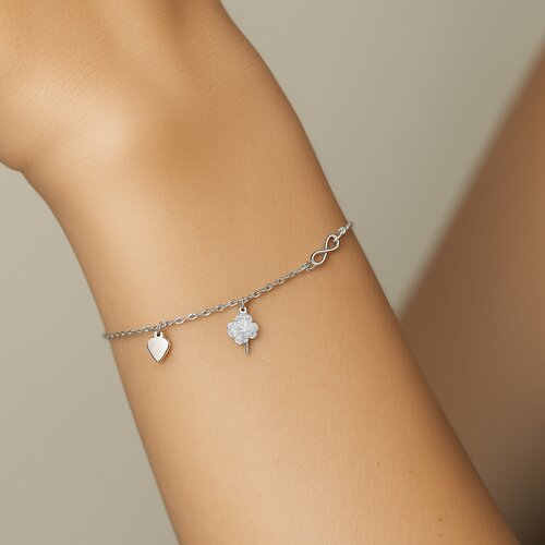 Pulsera Corazón Infinito, Trébol Circones