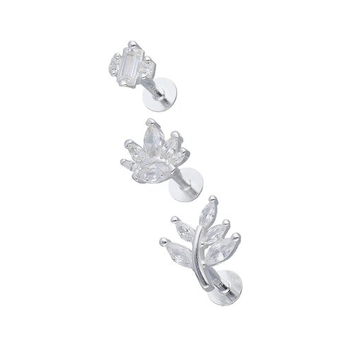 Set Piercing Flat Espiga Flor de Loto Circones