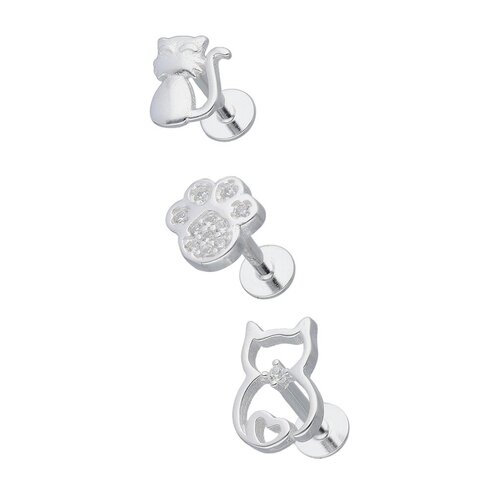 Set Piercing Flat Gatitos Patita Circones
