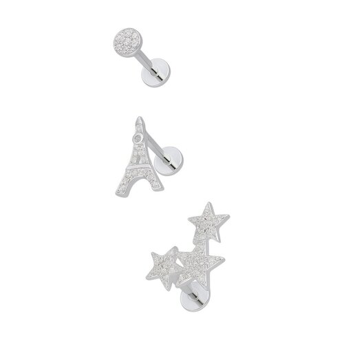 Set Piercing Flat Estrellas Torre Eiffel Circones