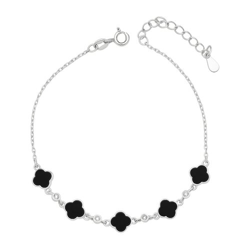 Pulsera Trébol de la Suerte Ónix