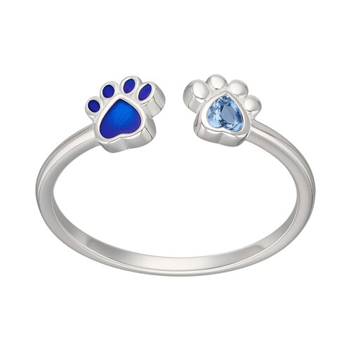 Anillo Ajustable Patita Circón Agua Marina