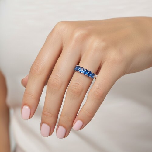 Anillo Cintillo Circones Agua Marina