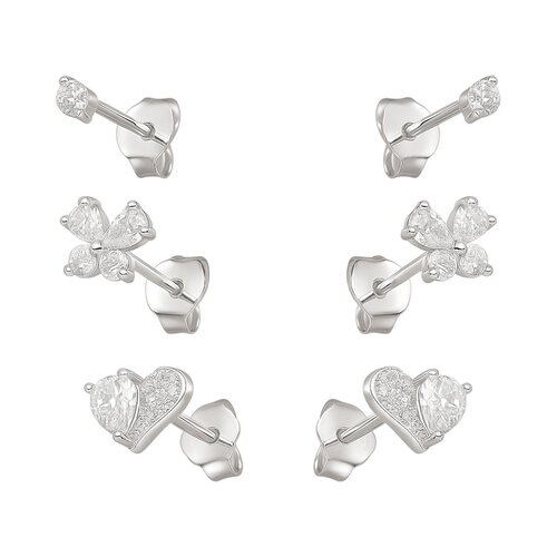 Set Aro Minimalista Corazón Mariposa Circón