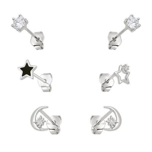 Set Aros Minimalistas Media Luna Estrellas Circones