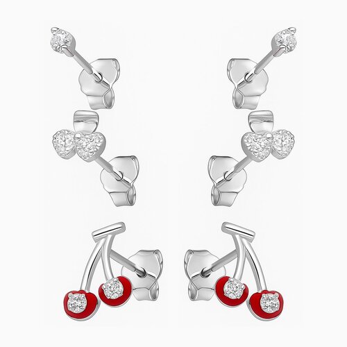 Set Aros Minimalista Cerezas Circones