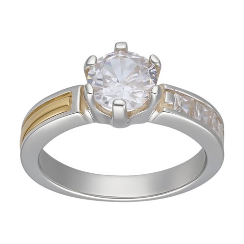 Anillo Circón Solitario Línea en Oro