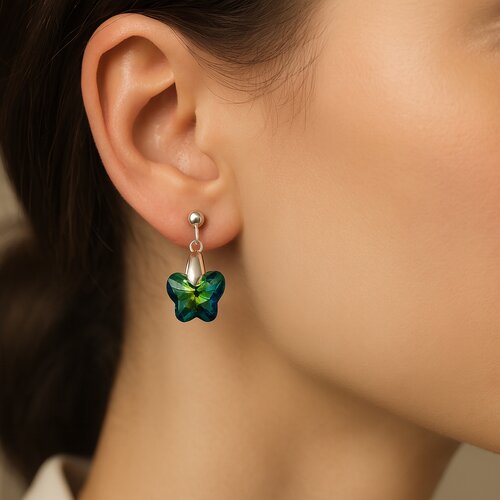 Aro Mariposa Cristal Hecho con Swarovski® Tornasol