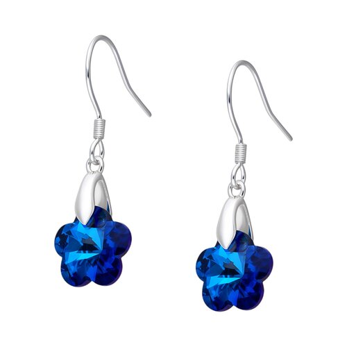 Aro Flor Cristal Hecho con Swarovski® Azul