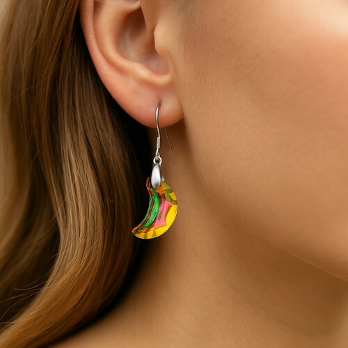 Aro Media Luna Cristal Hecho con Swarovski® Tornasol