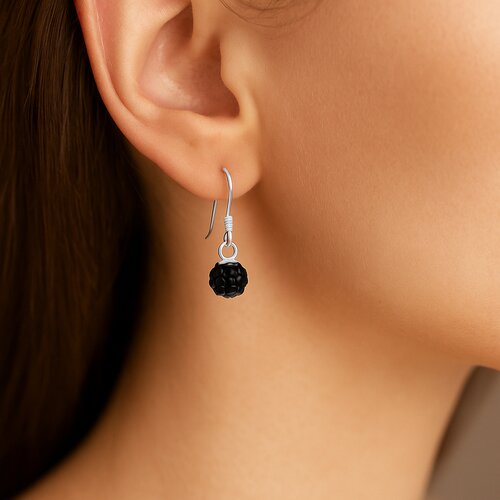 Aro Esfera Cristales Hecho con Swarovski® Negro 6 mm