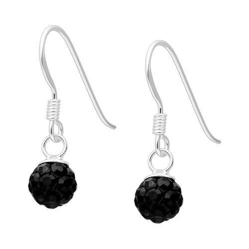 Aro Esfera Cristales Hecho con Swarovski® Negro 6 mm