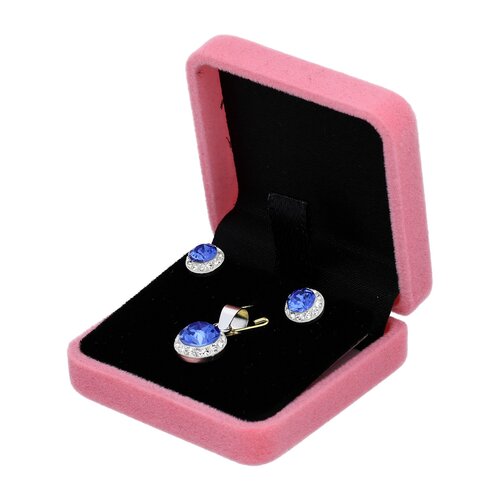 Cofre Terciopelo Rosa para Aros y Colgantes