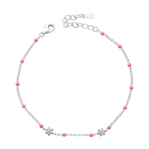 Pulsera Circones Esfera Esmaltadas Rosa