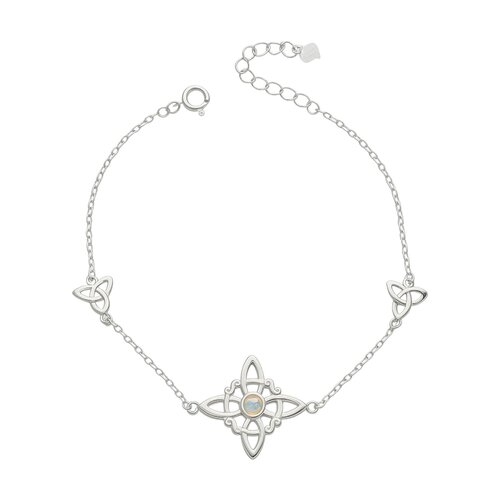 Pulsera Nudo de Brujas Triqueta Piedra Luna