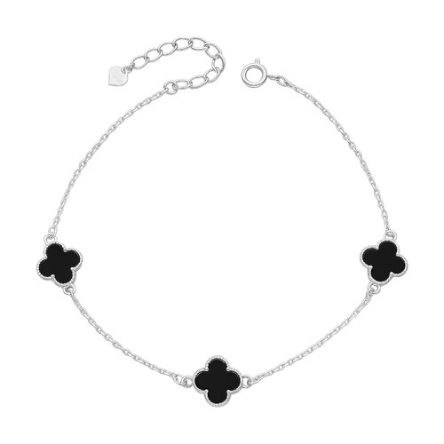 Pulsera Trébol de la Suerte Ónix