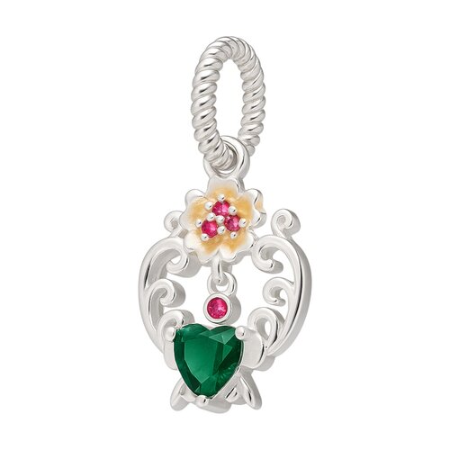 Colgante Charm Corazón Flor Circones Multicolor