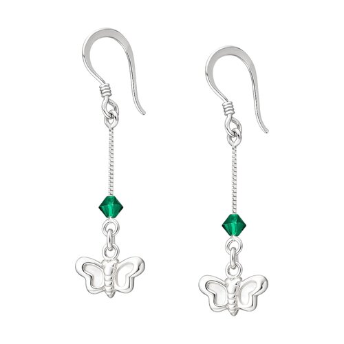 Aro Mariposa Cristal Verde