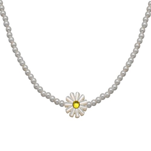 Collar Perlas Flor Nácar