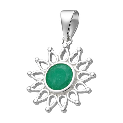 Colgante Flor Circón Craquelado Esmeralda