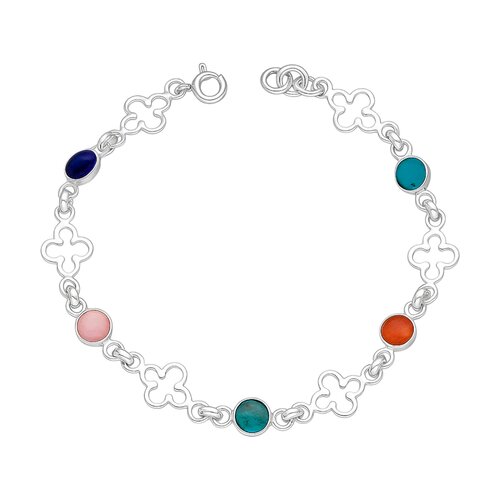 Pulsera Trébol Piedras Naturales Multicolor