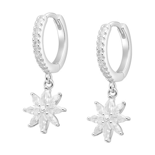 Argolla Huggie Flor Circones 13 mm