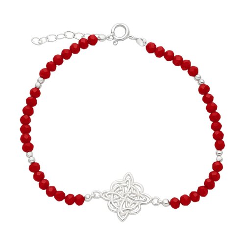 Pulsera Nudo de Brujas Cristales Rojos